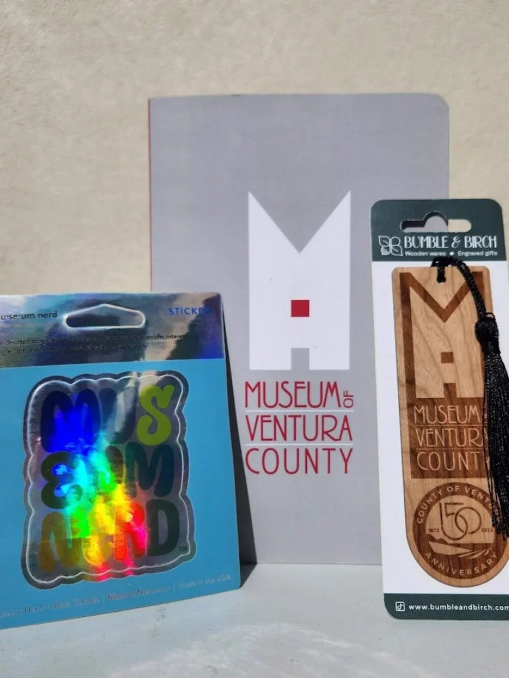 Ventura County Library Gift Set Journal Notebook Wooden Bookmark Museum Nerd Sti